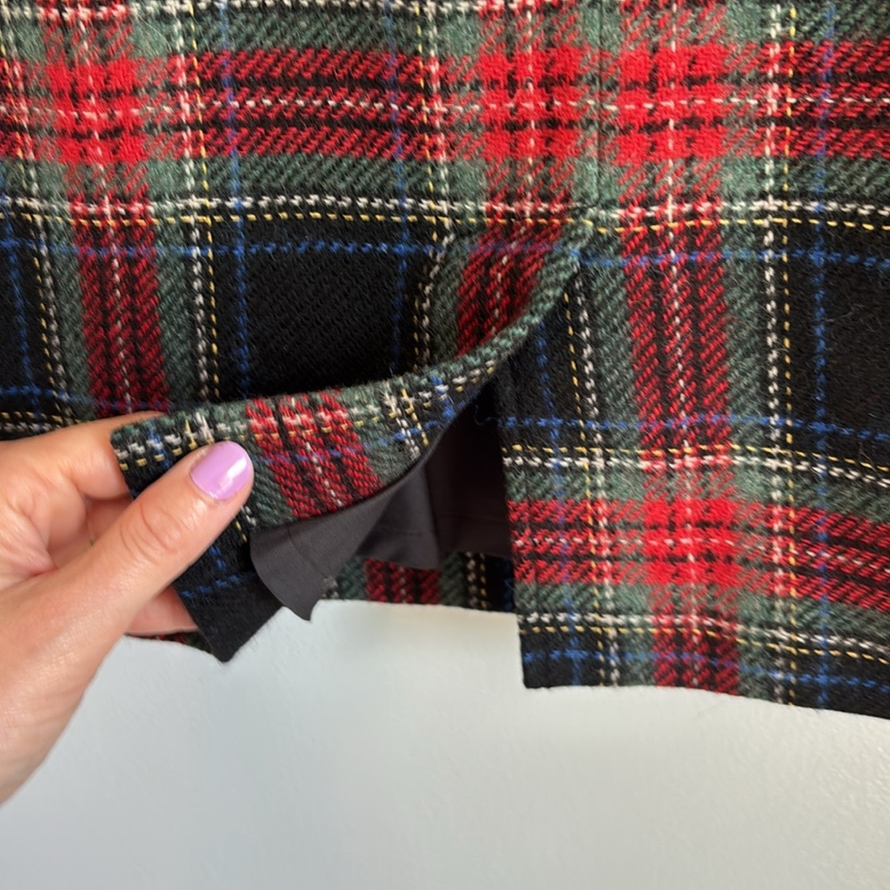 L.L. Bean Red and Black Plaid Pencil Skirt - Picture 5 of 12